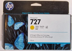 HP 727 Cartouche d'encre jaune/jaune B3P21A 130 ml. pour DesignJet T900 T1500 T2500 - Photo 1/2