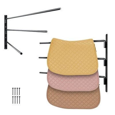 Wall Mounted Saddle Rack Three Tiers Swing Out Saddle Pad Holder - Image 1 of 4