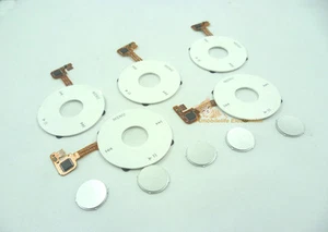 5pcs White Clickwheel Silver Central Button for iPod 7th Gen Classic Thin 160GB - Imagen 1 de 2