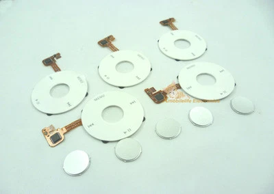 5pcs White Clickwheel Silver Central Button for iPod 7th Gen Classic Thin 160GB - Image 1 of 2