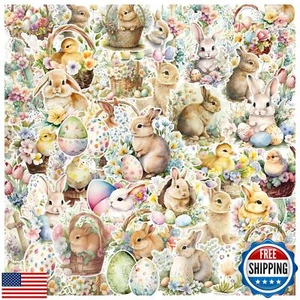 Prstincol Ostern Aufkleber Paket 100 Stück x 5, Ostereier Hase Kaninchen Aufkleber - Bild 1 von 5