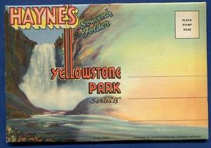 Haynes Yellowstone National Park Old Faithful Postcard Folder Series B - Picture 1 of 2