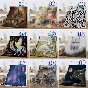 Soft Animals Printed Sherpa Fleece Blanket Sofa Couch Throw Rug Bed 150x200cm AU - Picture 1 of 90