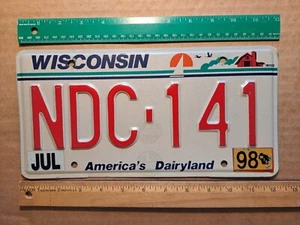 Nummernschild, Wisconsin, 1998, Passagier, NDC - 141, Segelboot, Scheune++ - Bild 1 von 2