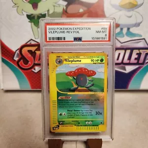 PSA 8 Vileplume 69/165 Reverse Holo - Expedition - Pokemon TCG - SHIPS FAST - Picture 1 of 2