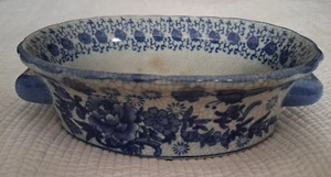 Vintage De Chang Tao Ci Chinesische Republik Crackled Glaze Keramik Schale mit Griffen - Bild 1 von 6