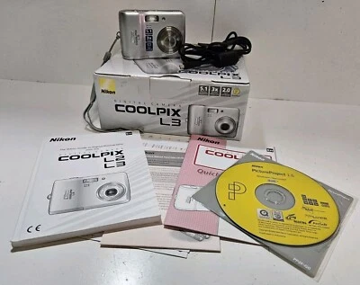 Nikon Coolpix L3 5.1MP Digital Camera with 3x Optical Zoom - Boxed  - Image 1 of 4