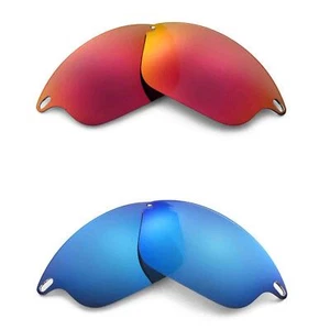 Dos pares de lentes polarizadas Walleva para chaqueta rápida Oakley - rojo fuego + azul hielo - Imagen 1 de 8