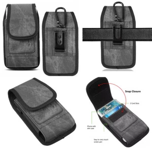 For iPhone 16 15 14 13 12 11 Pro 7+ 8+ Max XR XS Denim Belt Clip Case Holster - Picture 1 of 13