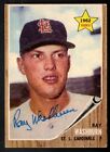 1962 Topps Ray Washburn Rookie Card #19 Autograph Signed Cardinals. rookie card picture