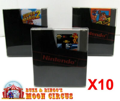 10x NINTENDO NES GAME CARTRIDGE - CLEAR PROTECTIVE BOX PROTECTOR SLEEVE CASE - Image 1 of 4