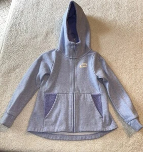 Nike Girls Fleece Lined Jacket Size Small Blue EUC - Picture 1 of 5