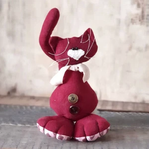 Vintage Künstlerkatze 23 cm Stoffkatze Dekokatze Retro Nostalgie Deko Handarbeit - Imagen 1 de 1