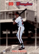 1989 Wichita Wranglers Stadium Set SGA Paul Faries #18