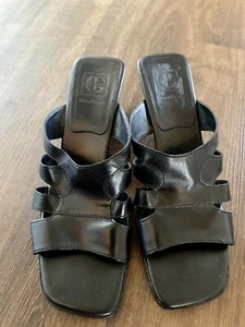 Cole Haan  Leather Slide Sandal Mule Slide size 10  Black Leather  Summer - Picture 1 of 10