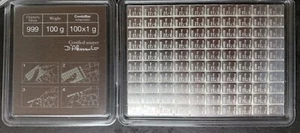 Valcambi Suisse 100 Gramm Silber Kombibar - Bild 1 von 2