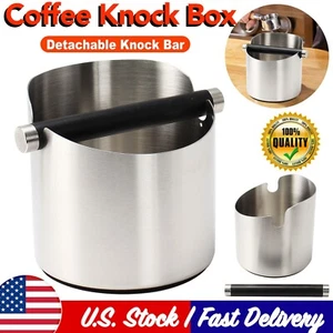US Kaffeesatz Klopfbox Espresso Rückstandsbehälter Edelstahl silber - Bild 1 von 11