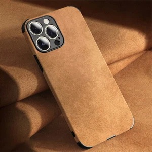 Custodia telefono per iPhone 16 15 14 13 12 Pro Max 11 XR XS 8 lusso cover pelle PU - Foto 1 di 17