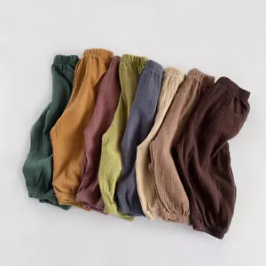 Bambino Pantaloni Cotone Bloomers Bimbo Elastico Vita Traspirante Set - Foto 1 di 15