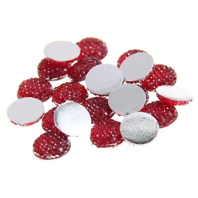 200 cabachones redondos de estrás punteados de resina plana de 8 mm (0,31") elección de color Foto 1 de 4