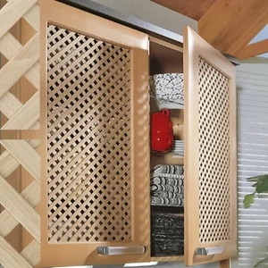 SO-TECH® Ziergitter Türfüllung 1150 x 550 mm diagonal Massivholz Buche Eiche - Bild 1 von 5