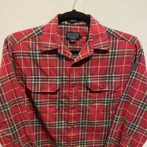 Pendleton Bridger Men's Medium Red Plaid Long Sleeve Button Front Shirt - Bild 1 von 8