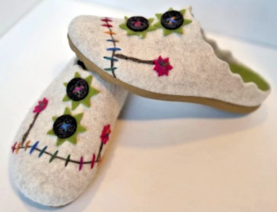 Zueco Flexus by Spring Step Floral Blanco Lana Sin Cordones Suela Registrada Talla 39 Nuevo Foto 1 de 4