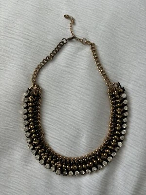 Collar de oro y plata para dama collar joyería cadena con cuentas diamante declaración Foto 1 de 3