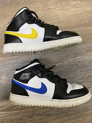 Nike Air Jordan 1 Mid Multicolor Swoosh 6.5 Y 554725-052 Foto 1 de 4