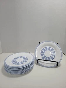 Martha Stewart Everday Garden Trellis 7-3/4 Salad Plates Blue & White Set Of 4 - Picture 1 of 3