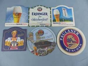 Lot de 6 SOUS BOCK OKTOBERFEST PAULANER ERDINGER beer mats bierviltje Bierdeckel - Picture 1 of 2