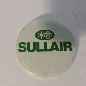 Sullair Luftkompressor Pin 1-3/8" Knopf weiß grün Schrift Logo Kreis rund  - Bild 1 von 2