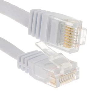 20M FLACH CAT6 Ethernet LAN Patchkabel Niedrigprofil GIGABIT RJ45 WEISS - Bild 1 von 24