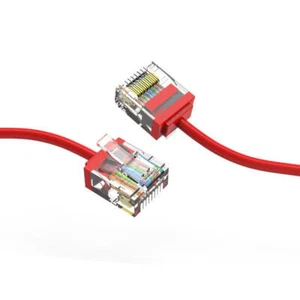 1Ft CAT6A UTP Super-Slim Ethernet Network Cable 32AWG Red - Picture 1 of 1