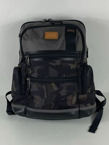 TUMI Parrish Leather Trim Camo Laptop Storage Unisex Backpack Black/Gray F179 - Picture 1 of 8