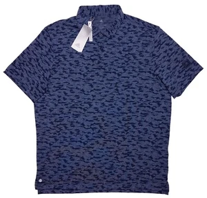 Camisa Polo ADIDAS Golf Go-To Camo Performance HM7394 Azul Grande L ~ Nueva - Imagen 1 de 9