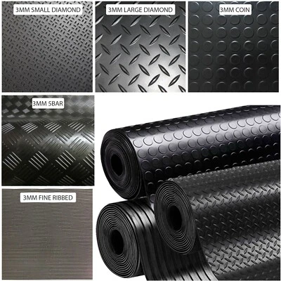 Heavy Duty Rubber Matting Garage Flooring Non Slip Work Gym Shed Van Floor - Image 1 of 4