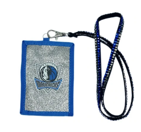Dallas Mavericks Sparkle Lanyard with Beaded ID Case/Wallet/Money Holder Cover