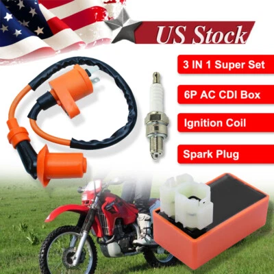 Racing Ignition Coil Spark Plug CDI For Gy6 Scooter ATV 125cc 150cc - Image 1 of 4