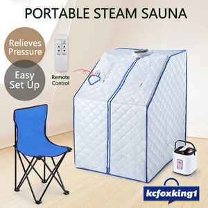 Portable Steam Sauna Kit W/Chair+Remote Control Skin Body Spa Home1000W Steamer - Picture 1 of 12