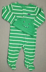 Baby Boy Clothes Nwot Carter's 3 Month 2Pc Dinosaur Footed Outfit W/Hat - Picture 1 of 4