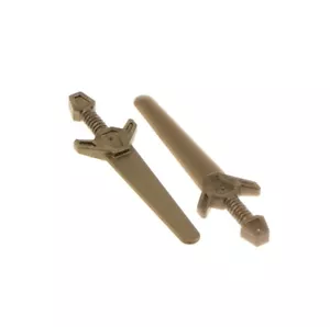 2x Lego Figuren Waffe Schwert dunkel gold Großschwert eckig Ritter 4223108 48495 - Bild 1 von 1