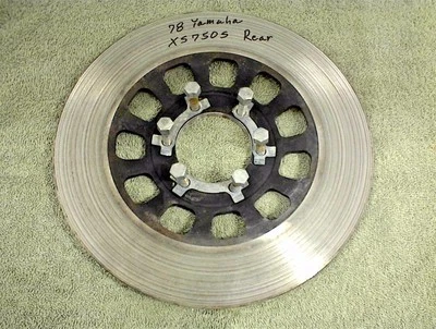 1978 1979 YAMAHA XS750 SPECIAL XS750S TRIPLE FRONT BRAKE ROTORS and BOLTS - Image 1 of 4