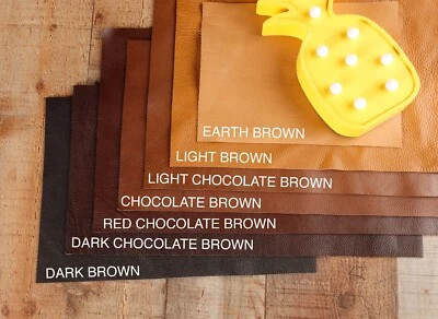 Sábanas Italianas Premium Cuero Marrón Grano Completo, Tapicería Cuero Suave Piel de Vaca Foto 1 de 4