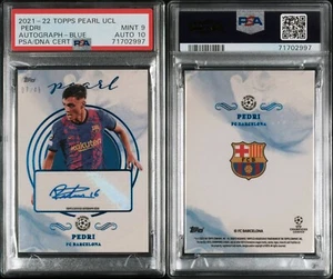 Topps UCL Pearl Pedri 2021/22 automático azul/49 PSA 9 como nuevo automático 10 — ¡0 superior!! - Imagen 1 de 1