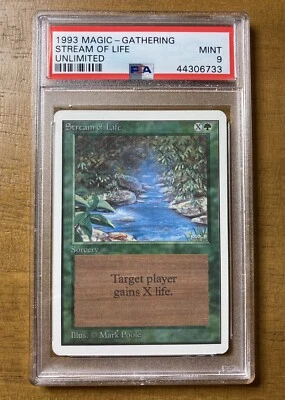Magic The Gathering ✨STREAM OF LIFE ✨Unlimited PSA 9 Mint 1993 Poole Artwork MTG - Image 1 of 2