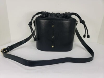 & OTHER STORIES BLACK LEATHER  BUCKET SHOULDER BAG PURSE - Image 1 of 4