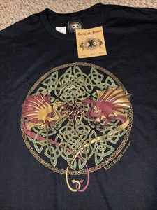 Camisa Keltic Designs Para Hombre Mediana Jen Delyth Dragon Camiseta Negra De Colección Y2K 3XL - Imagen 1 de 9