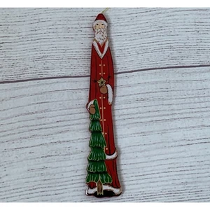 Vintage Holz Weihnachtsmann Weihnachtsmann Christbaumschmuck 6" hoch - Bild 1 von 11