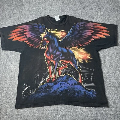 Винтажная футболка 1998 Liquid Blue Pegasus AOP универсальный принт мужская Xl 1990-е 90-е футболка - Изображение 1 из 4